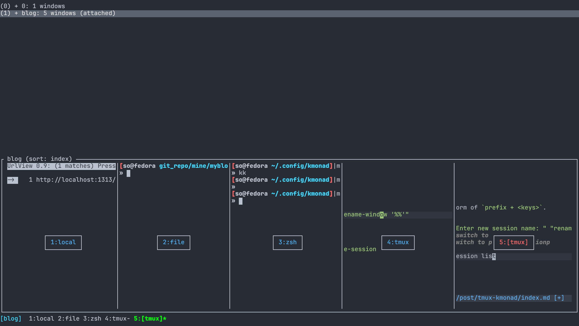 tmux-session-list